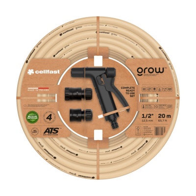 Set furtun pentru gradina Cellfast GROW 1 2 20m, protectie UV, antirasucire, pistol stropire, conectori, materiale reciclate foto