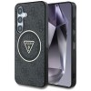 Husa pentru Samsung Galaxy S25 - Guess IML Metal Glitter 4G Circle Triangle MagSafe (GUHMS25SHG4PRTGK) - Black