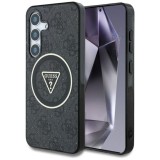 Husa pentru Samsung Galaxy S25 - Guess IML Metal Glitter 4G Circle Triangle MagSafe (GUHMS25SHG4PRTGK) - Black