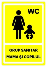 Indicator galben pentru grup sanitar mama si copilul foto
