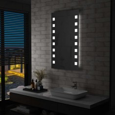 vidaXL Oglindă cu LED de perete de baie, 60 x 100 cm 144701