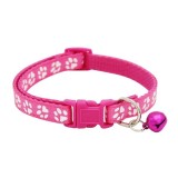 Zgarda ajustabila cu clopotel pentru caini si pisici, 18-32cm/1cm, Roz, Ropet