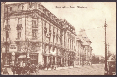 1426 - BUCURESTI Elisabeth Ave, Chiosc de ziare - old postcard - used - 1929 foto