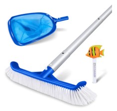 Set curatare piscina, include perie, skimmer si termometru pentru piscina