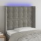 Gossi tablie de pat cu led, gri deschis, 103x16x118/128 cm, catifea