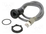 Cablu adaptor ONPOW 0,6m pentru montare pe panou cu piuliță M22 negru