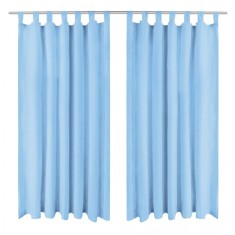 Draperii micro-satin cu bride, 2 buc, 140 x 225 cm, turcoaz foto