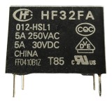 Releu electromagnetic HF32FA 012-HSL1, 12V DC, 5A, SPST-NO, miniatural, montaj THT