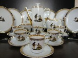 SET / SERVICIU CAFEA DIN PORTELAN LIMOGES - MODEL FRAGONARD
