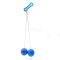 Jucarie interactiva cu bile, flippy, clackers ball, antistres, albastru, 40 mm