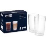 Set pahare De&amp;#039;Longhi DLSC319, 2 piese, 0.48l, sticla transparent, Delonghi