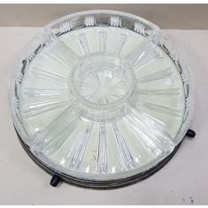 CENTRU DE MASA DIN METAL CU CINCI COMPARTIMENTE DIN CRISTAL , PERIOADA INTERBELICA