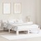 vidaXL Cadru de pat cu headboard Alb 150 x 200 cm Lemn masiv de pin 872648