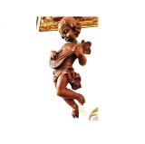 Sculptura Lemn INGER Cantand Decor Figurina Statuie 42 cm Chitara vezi Foto arta