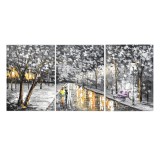 Set 3 piese indragostiti stilizat tablou pictat manual, Impreuna pentru totdeauna, 150x70cm ulei pe panza, ulei pe panza in cutit efect 3D