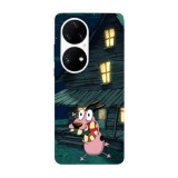 Husa compatibila cu Huawei P40 model Courage the cowardly dog night run, Silicon, TPU, Viceversa, Transparent, Carcasa