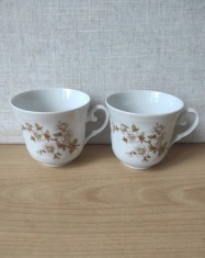 Lot 2 cești portelan fin pentru ceai, cafea