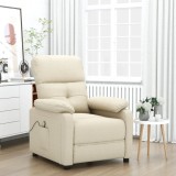 VidaXL Fotoliu de masaj, crem, material textil