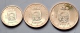 Set 3 monede 1, 2, 5 cents 2014 Letonia, unc, km#150-152, Europa