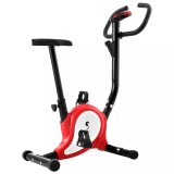 VidaXL Bicicletă fitness cu centură de rezistență, roșu