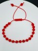 Bratara Aur 14K cu Cristale Rosii, Snur Reglabil, Handmade, Dama. 14 Bile Aur 2.5mm. Bijuterie cu Certificat de Autenticitate