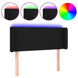 Cumpara ieftin Tablie de pat cu LED, negru, 93x16x78/88 cm, textil