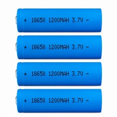 Set 4 acumulatori Li-Ion 18650, 1200 mAh, 3.7V, reincarcabili, pentru lanterne si dispozitive portabile