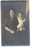 AD 1794 C.P.VECHE- MAMA SI COPIL IN TINUTA DE EPOCA