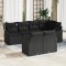 Gossi set de dining pentru gradina cu 7 piese si perne, ratan poly negru