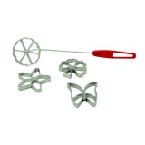 Set forme pentru gogosi tip trandafir, 4 modele, cu maner Perfect Home