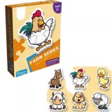 Puzzle Educational Animale de Ferma pentru Copii &ndash; Set cu 6 Modele Colorate, +3 Ani
