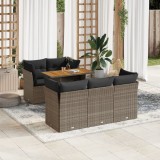 Cumpara ieftin Gossi set mobilier gradina cu perne, 6 piese, gri, poliratan