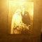 Fotografie veche de nunta pe carton , dim.= 30x34 cm
