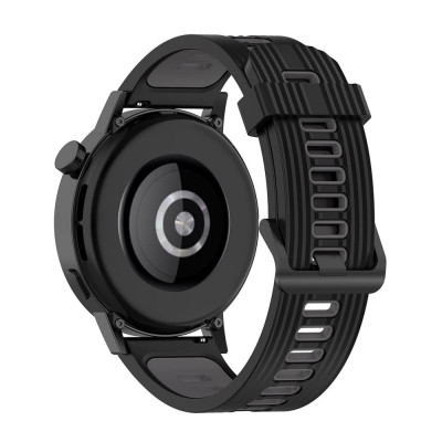 Curea pentru Samsung Galaxy Watch 4/5/Active 2, Huawei Watch GT 3 (42mm)/GT 3 Pro (43mm) - Techsuit Watchband 20mm (W002) - Black foto