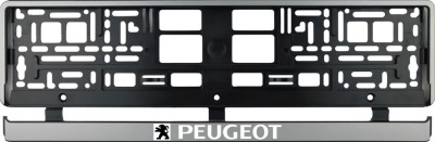Set 2 bucati, suport numar inmatriculare argintiu Peugeot foto
