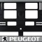 Set 2 bucati, suport numar inmatriculare argintiu Peugeot