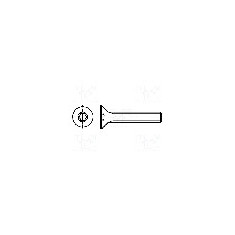 Surub M2,5, otel rezistent la acizi A4, 5mm, cap ingropat, BOSSARD, M2.5X5/BN20039 ISO14581