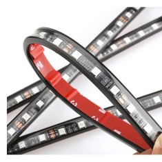 Benzi Led Auto Techstar?, MultiColore, RGB, 12 Leduri x 4 Benzi, Control Aplicatie, Bluetooth, Android foto