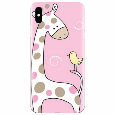 Husa silicon pentru Apple Iphone XS Max, Cute Giraffe foto