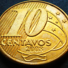 Moneda 10 CENTAVOS - BRAZILIA, anul 2008 * cod 4851 = A.UNC