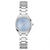 GUESS Charlotte GW0767L6 Ceas Damă Quartz Cadran Albastru Deschis Cristale Brățară Argintie 30mm