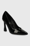 Karl Lagerfeld stilettos de piele PREMIERE 90 culoarea negru, KL33514