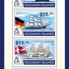 INSULELE SOLOMON 2015 - Nave cu panze / set complet colita + bloc MNH