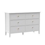 HOMCOM Comodă Sideboard cu 6 sertare Dulap modern de depozitare pentru living dormitor hol 100 x 40 x 78 cm Alb | Aosom Romania