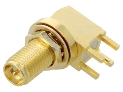 Conector GCT RP-SMA tată unghi THT aurit PTFE IP67/IP68 RFPC-SMA15-FN-A foto