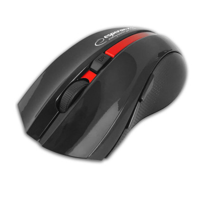 Mouse optic fara fir, 6D, Bluetooth v.5.0, Esperanza Virgo 94662, 120 x 70 x 40 mm, 1600 DPI, negru cu rosu foto