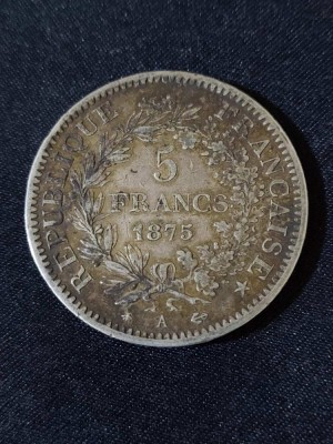 Franța 1875 A - 5 Franci - Monedă de argint #5 foto