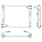 Radiator racire Nissan Juke (F15), 06.2010-, Motorizare 1, 6 T 140kw Benzina, tip climatizare cu/fara AC, cutie M/A, dimensiune 424x508x28mm, Cu lipi, Rapid