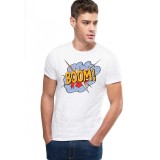 Tricou barbati alb - Boom - M