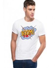 Tricou barbati alb - Boom - 2XL